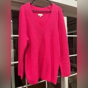 Lucky Brand | Hot Pink V Neck Sweater